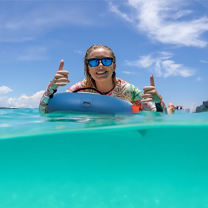 Täispuhutav aerulaua Bodyboard lastele – sinised lehed